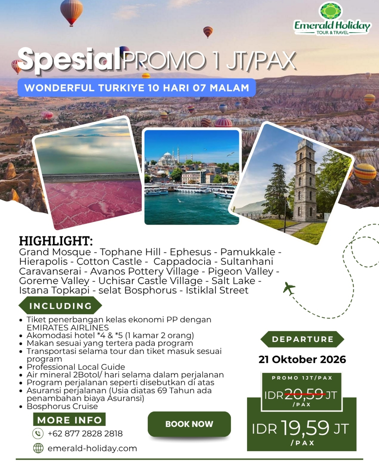 WONDERFUL TURKIYE 10D7N 21 OKT 26